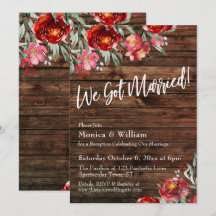 ラスティックボヘミアンブルガンディーレッドフラワー ウェディングしました