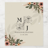 ラスティックボヘミアンミニマリストウェディング ワインラベル (シングルラベル)