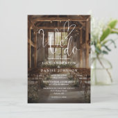 ラスティックボヘミアン バーンストリングライト 結婚式 写真 招待状 (スタンド正面)