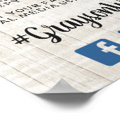 ラスティックボホアロー＆フラワーの結婚式ハッシュタグ写真 ポスター (角)