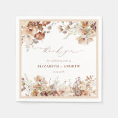 ラスティックボホガーデンフラワーウェディングナプキン スタンダードカクテルナプキン (正面)