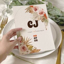 ラスティックボホパンパスグラスウェディング セーブザデート