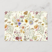 ラスティックボホワイルドフラワーの結婚式の詳細 エンクロージャーカード (裏面)