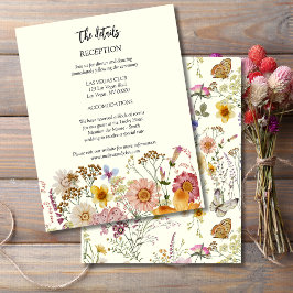 ラスティックボホワイルフラワーの結婚式の詳細 エンクロージャーカード