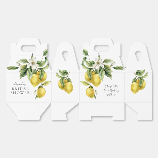 ラスティックボホーウォーターカラーレモン ブライダルシャワー フェイバーボックス (見開き)