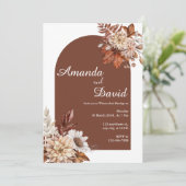 ラスティックボホーフラワーの結婚式招待状 招待状 (スタンド正面)
