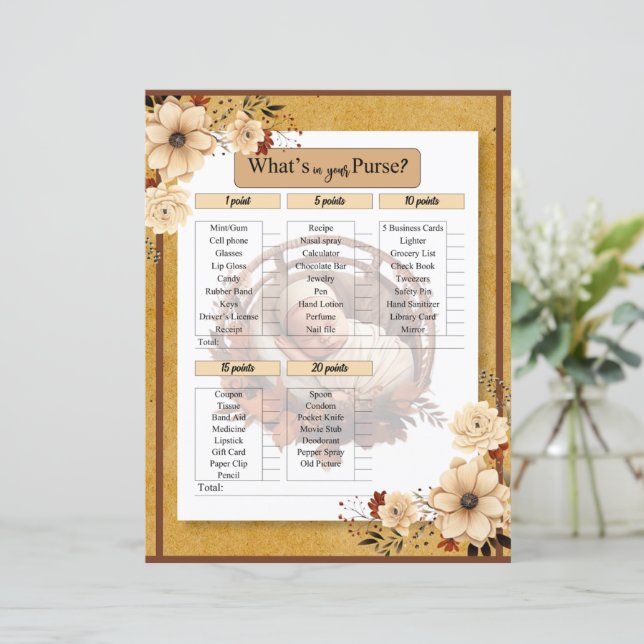 ラスティックボホーフラワーベビーシャワー あなたの財布にぴったりなゲーム (スタンド正面)