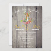 ラスティックボード, フラワーデアヘッド ゴールドフォイル ウェディング 招待状 (正面)