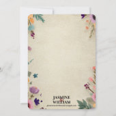 🎨 ラスティックボーホー フラワー ウェディング 招待状 💌🌿 (裏面)