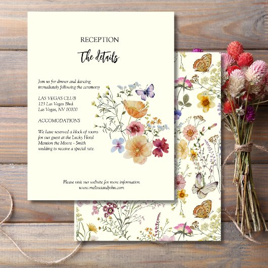 ラスティックボーホー ワイルドフラワー ウェディングの詳細 エンクロージャーカード