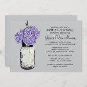 ラスティックメイソンジャールアジサイブライダルシャワー 招待状 (正面/裏面)