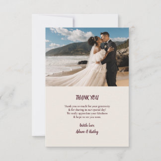ラスティックメープルリーフの秋の結婚式サンクスカード サンキューカード