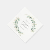 ラスティックユーカリグリーン ボヘミアンスタイルのブライダルシャワー スタンダードカクテルナプキン (角)