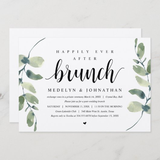 ラスティックユーカリ, ウェディングエロープメントセレブレーション 招待状 (正面/裏面)