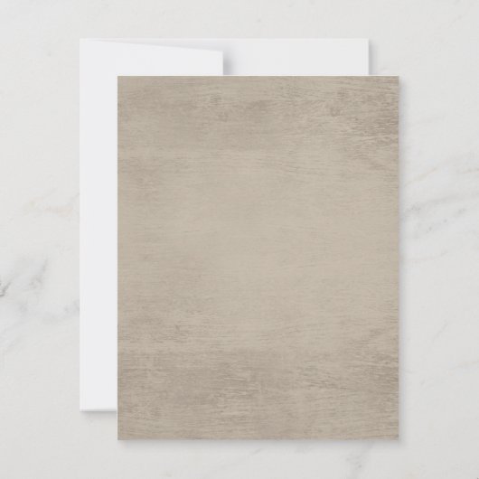 ラスティックライトと納屋の木のディテール ウェディング招待状 招待状 (裏面)