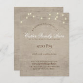 ラスティックライトと納屋の木のディテール ウェディング招待状 招待状 (正面/裏面)