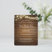 ラスティックライトと納屋の木のディテール ウェディング 招待状 (スタンド正面)