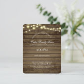 ラスティックライトと納屋の木のディテール ウェディング 招待状 (スタンド正面)