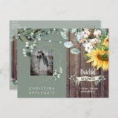 ラスティックライトウッドフォトセイジ ブライダルシャワー インビテーションポストカード (正面/裏面)