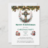 ラスティックリースクロス クリスマス 招待状 (正面)