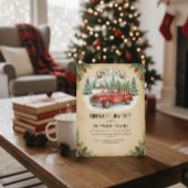 ラスティックレッドトラックのクリスマスホリデーパーティー 招待状