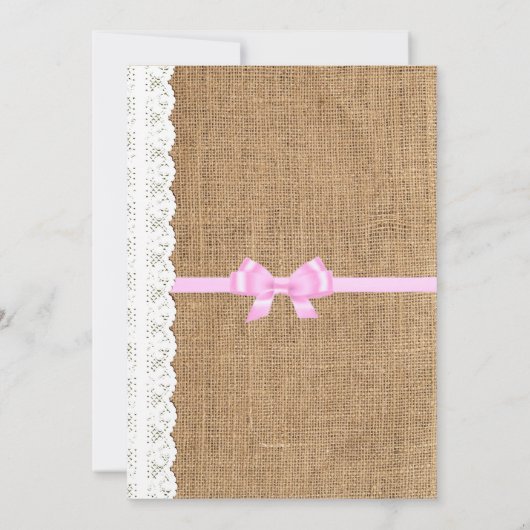 ラスティックレースと麻のウェディング招待状 招待状 (裏面)