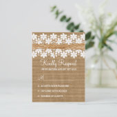 ラスティックレースと麻の結婚式返信はがき インビテーションポストカード (スタンド正面)