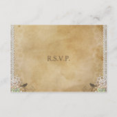 ラスティックレースのダメージ加工された結婚式の出欠確認カード 出欠カード (裏面)