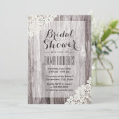 ラスティックレースの納屋の木の結婚前のお祝い 招待状 (スタンド正面)