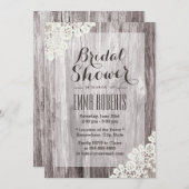 ラスティックレースの納屋の木の結婚前のお祝い 招待状 (正面/裏面)