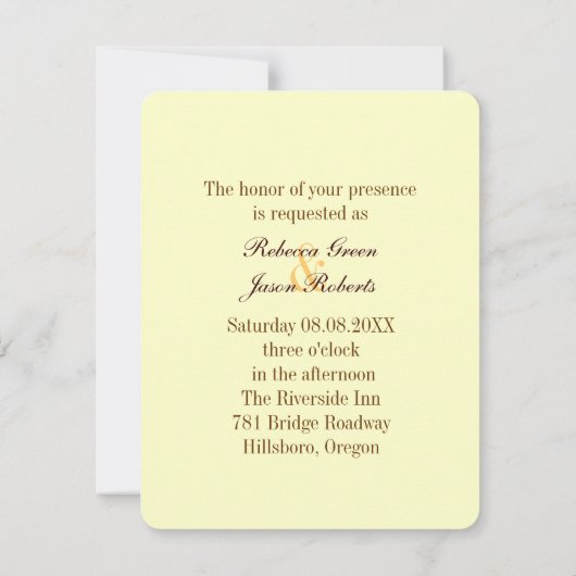 ラスティックレースの納屋木製カントリー向日葵ウェディング 招待状 (裏面)