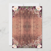 ラスティックレースウッドストリングライト | ブライダルシャワー 招待状 (裏面)