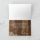 ラスティックレースウッド結婚式折りたとうありがとうカード サンキューカード (内部)