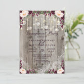 ラスティックレースジャーウッド&ストリングライトエンゲージメント 招待状 (スタンド正面)