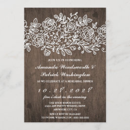 ラスティックレースバーンウッドリハーサルディナー招待状 招待状