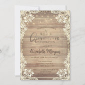 ラスティックレース、ゴールドティアラ、ライトダイヤモンドのキンセアニエラ 招待状 (正面)