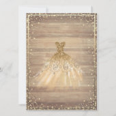 ラスティックレース、ティアラ、ライト、ドレス キンセアニエラ 招待状 (裏面)