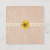 ラスティックレース＆バーラップひまわり ウェディング出欠確認カード エンクロージャーカード (裏面)