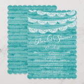 ラスティックレース & ブルーウッド ブライダルシャワー 招待状 (正面/裏面)