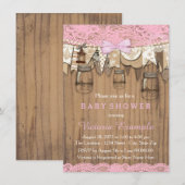 ラスティックレース メイソンジャー ベビーシャワー 招待状 (正面/裏面)