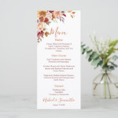 ラスティックローズと菊の秋のウェディング メニュー (スタンド正面)