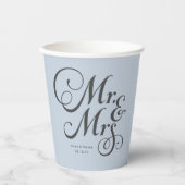ラスティック夫妻パーソナライズされたの結婚家 紙コップ (正面)
