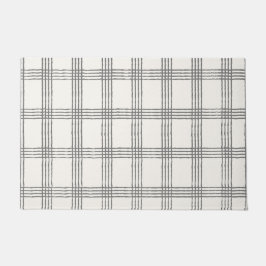 ラスティック幾何モダンミニマルチェック ドアマット