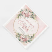 ラスティック水彩ダスティピンク花の花嫁のシャワー (コーナー)