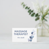 ラスティック水彩モダン グリー ネイチャー フローラル マッサージ   名刺 (スタンド正面)