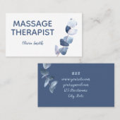 ラスティック水彩モダン グリー ネイチャー フローラル マッサージ   名刺 (正面/裏面)