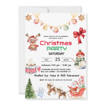 ラスティック水彩 赤いトラック クリスマスパーティー