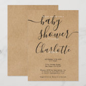ラスティック男女兼用ベビーシャワー 招待状 (正面/裏面)