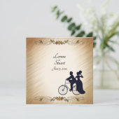 ラスティック自転車ウェディングテーマの招待状 招待状 (スタンド正面)