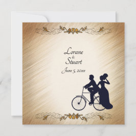 ラスティック自転車ウェディングテーマの招待状 招待状